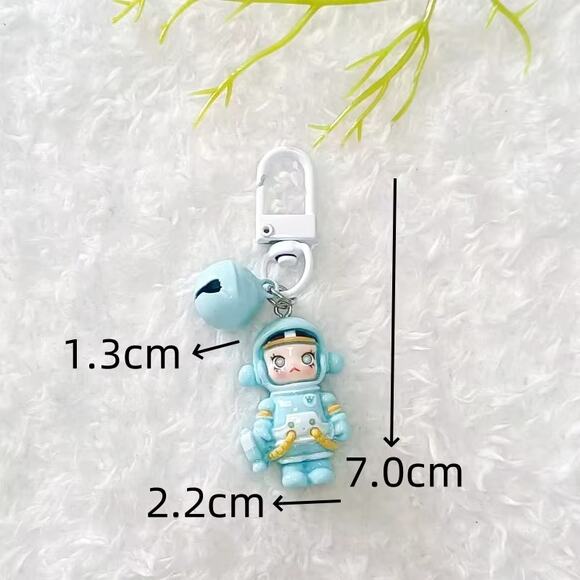 Skull Panda Phone Charm Keychain - Light Blue-3F0-10 - Picture 1 of 3